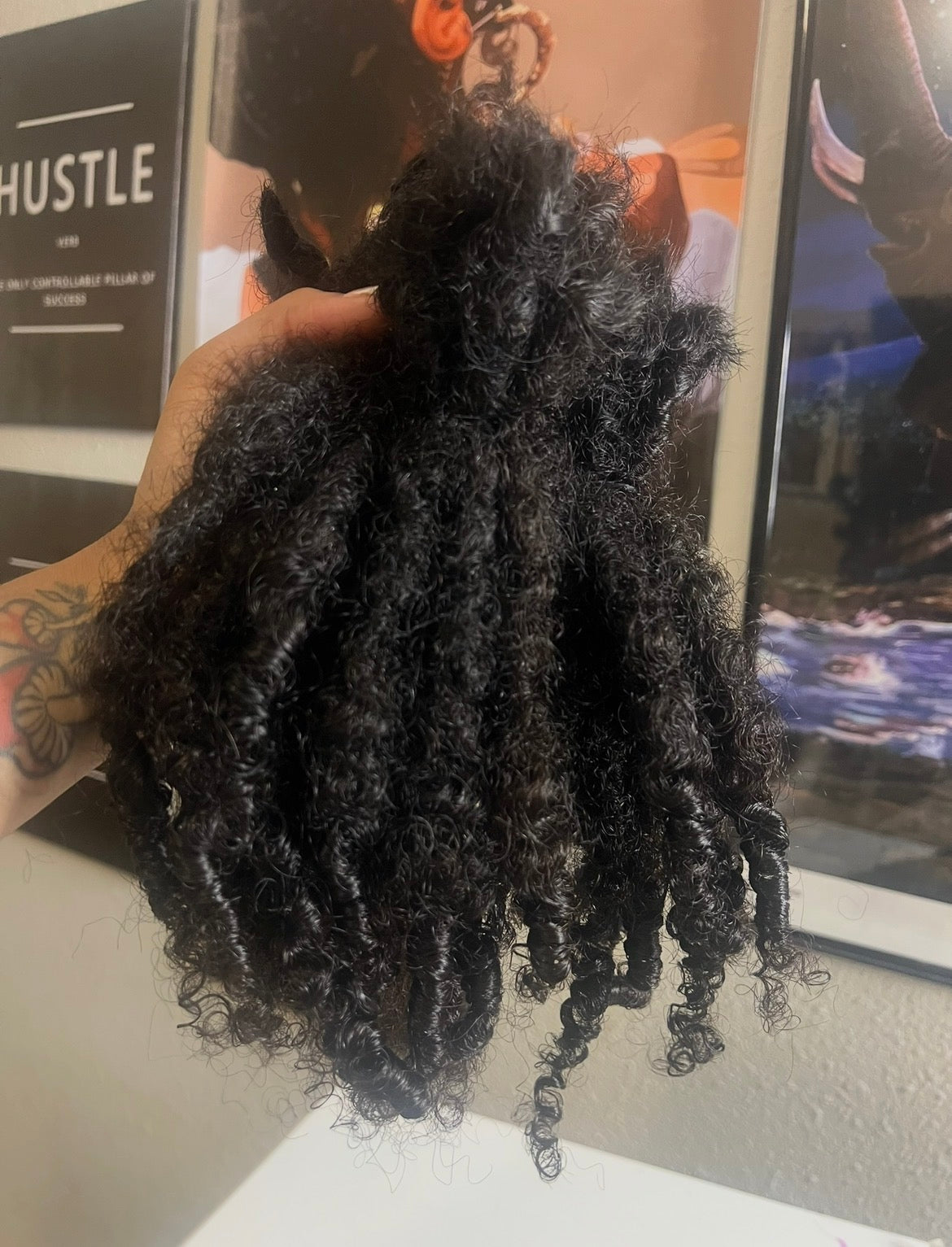 10 inch Kinky Curl Human Hair Loc Extensions with Coiled ends