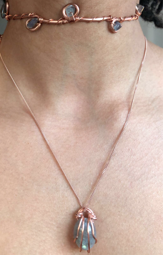 Labradorite Choker & Necklace Set