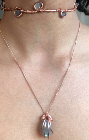 Labradorite Choker & Necklace Set